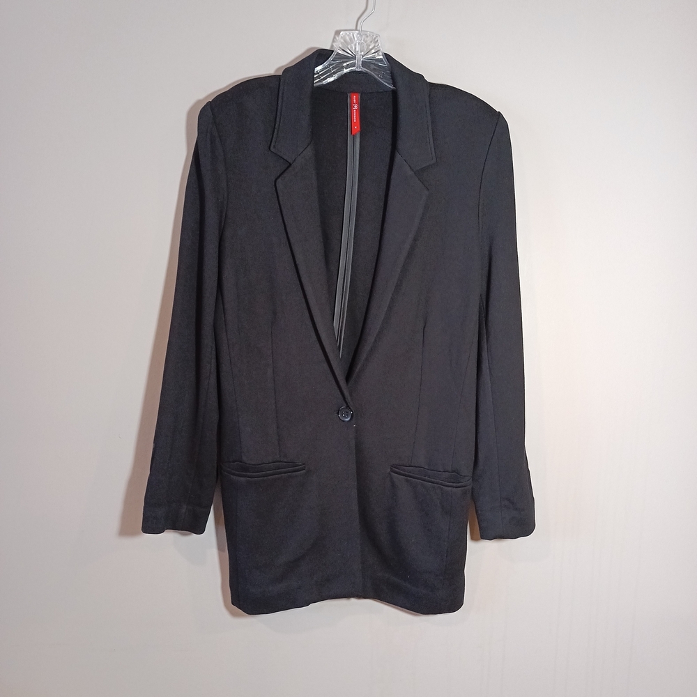 Ruby Ribbon Black Single Button Ponte Knit blazer… - image 1